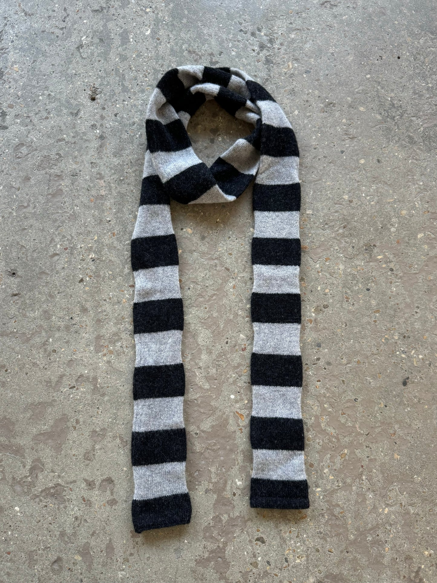 Charcoal & Light Grey Striped Scarf
