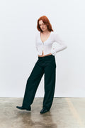 Unisex City Brown Pinstripe Trousers