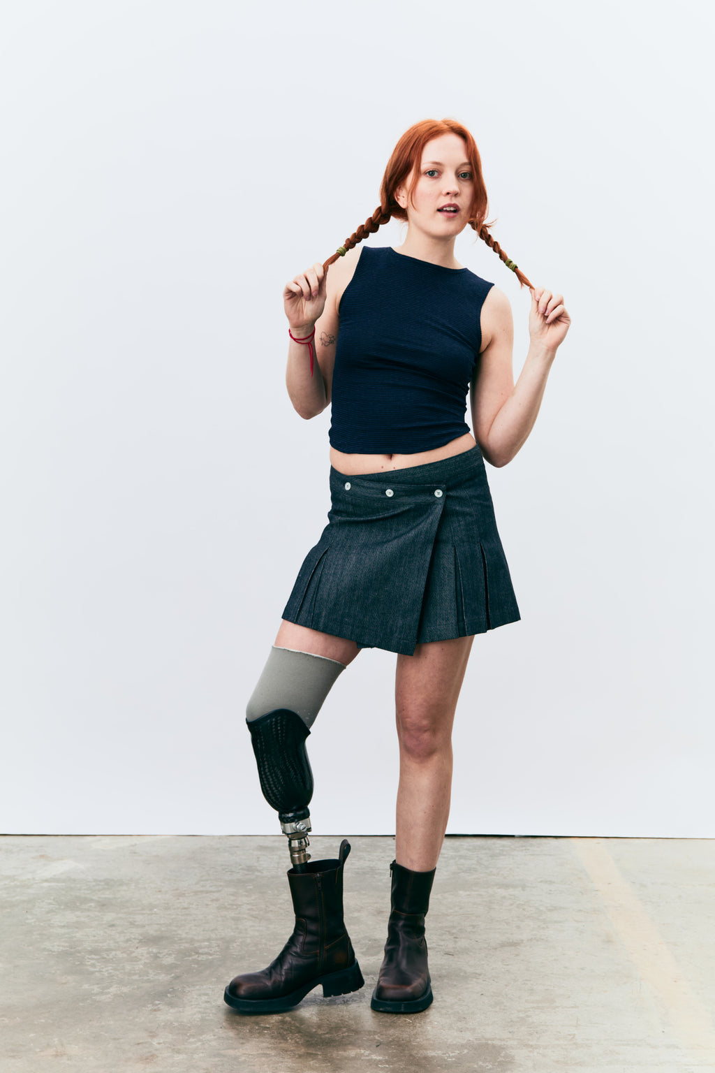 Vienna Navy Denim Mini Skirt