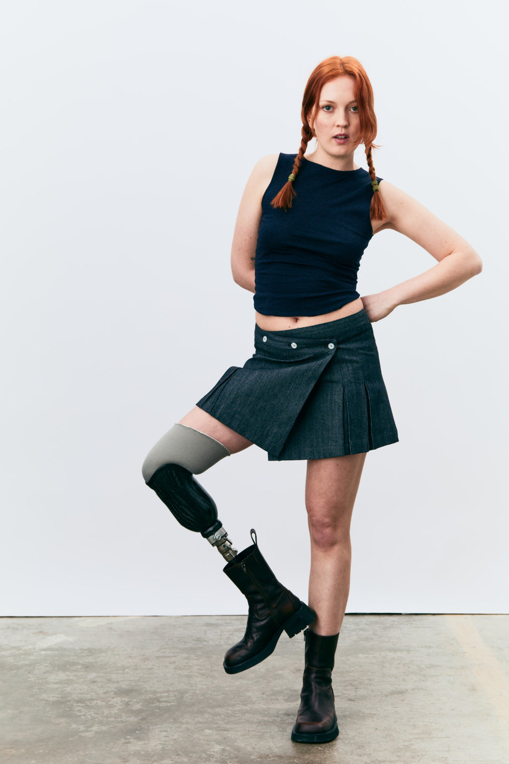 Vienna Navy Denim Mini Skirt