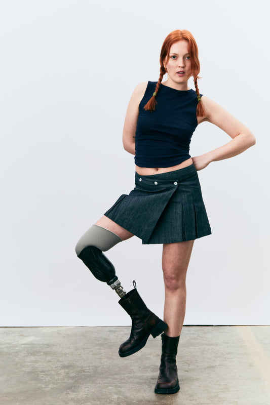 Vienna Navy Denim Mini Skirt