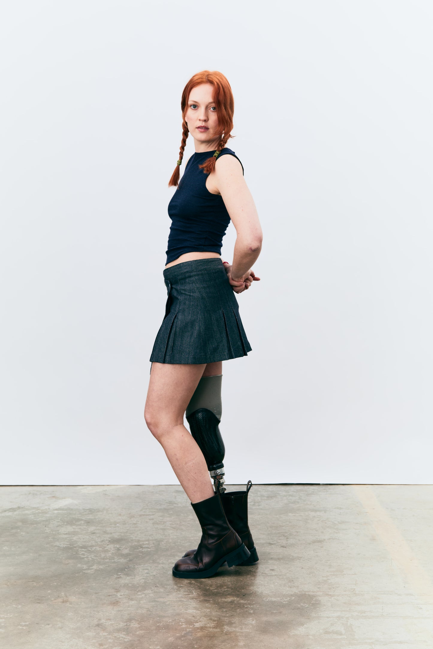 Vienna Navy Denim Mini Skirt