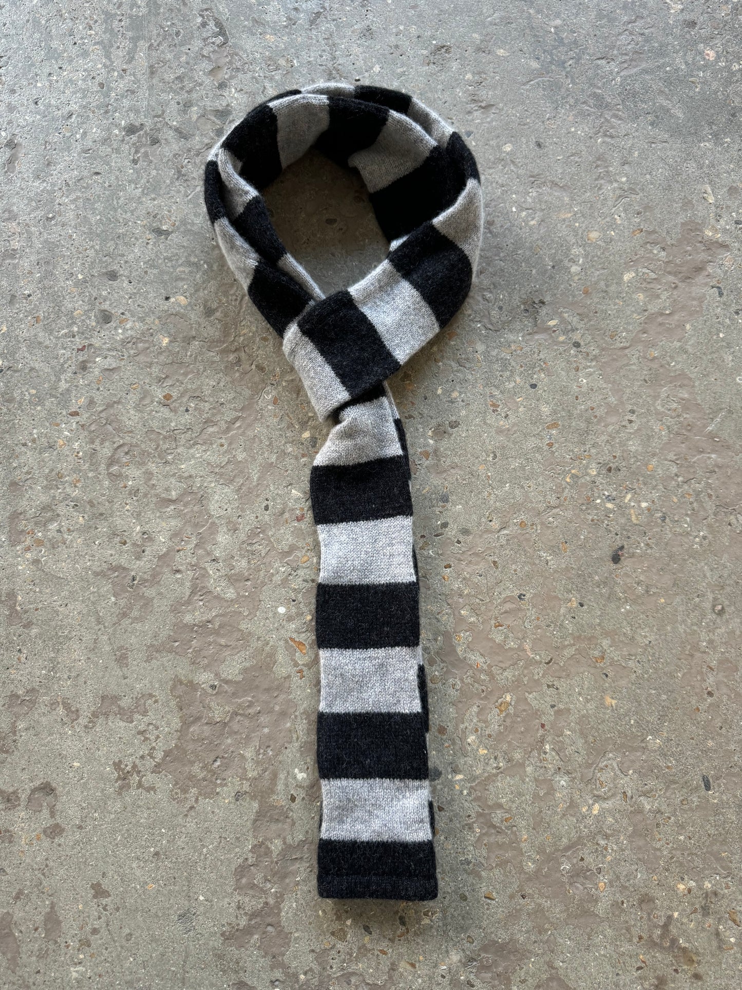 Charcoal & Light Grey Striped Scarf