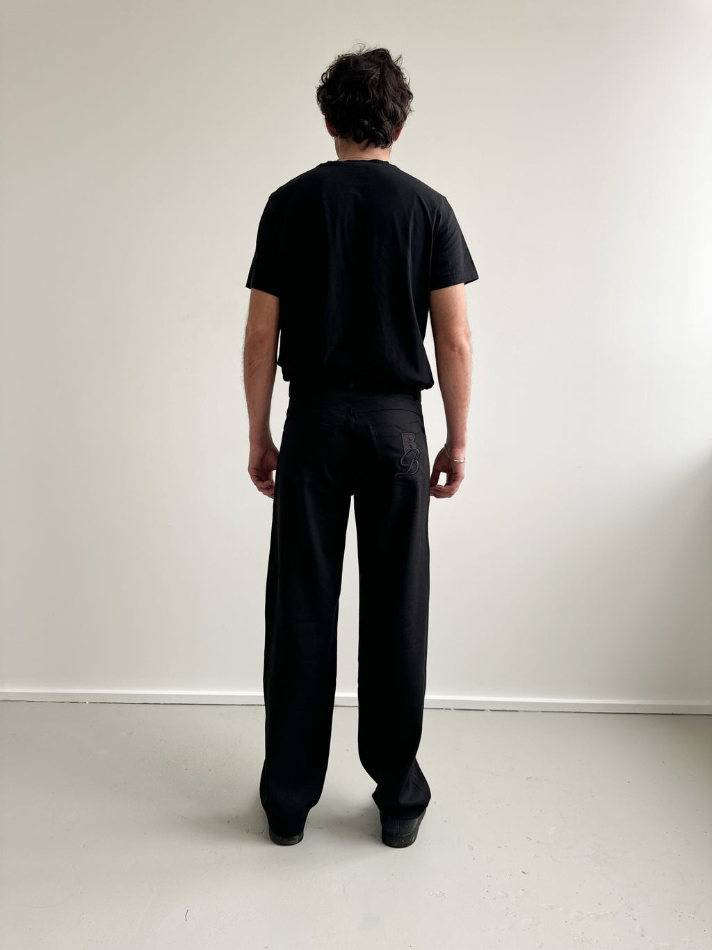 Unisex Vienna Black Herring Bone Trousers