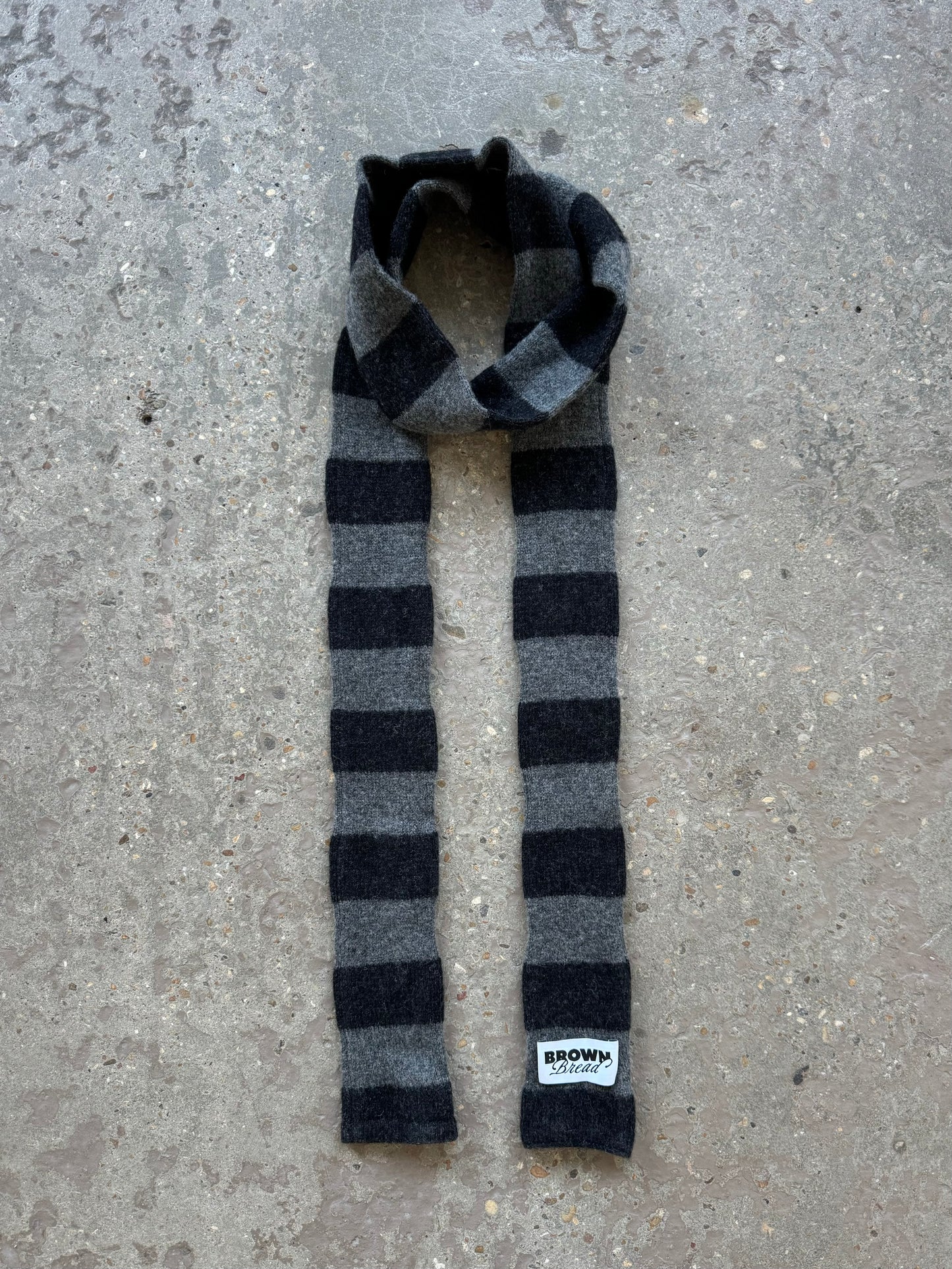 Charcoal & Cliff Striped Scarf