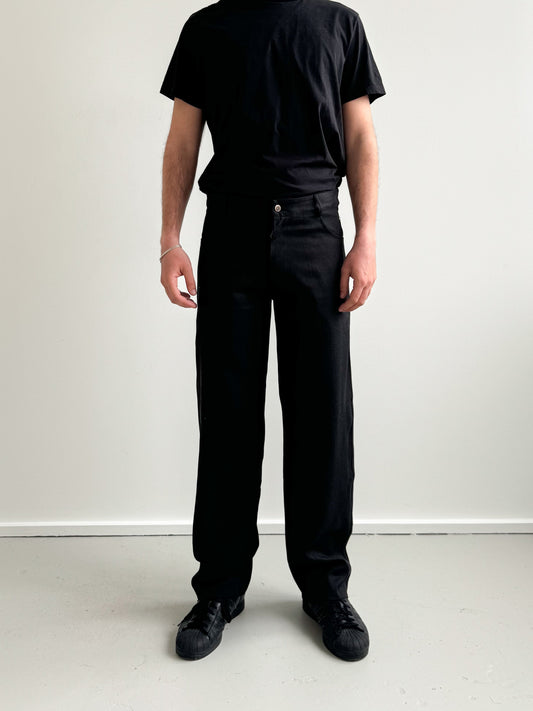Unisex Vienna Black Herring Bone Trousers