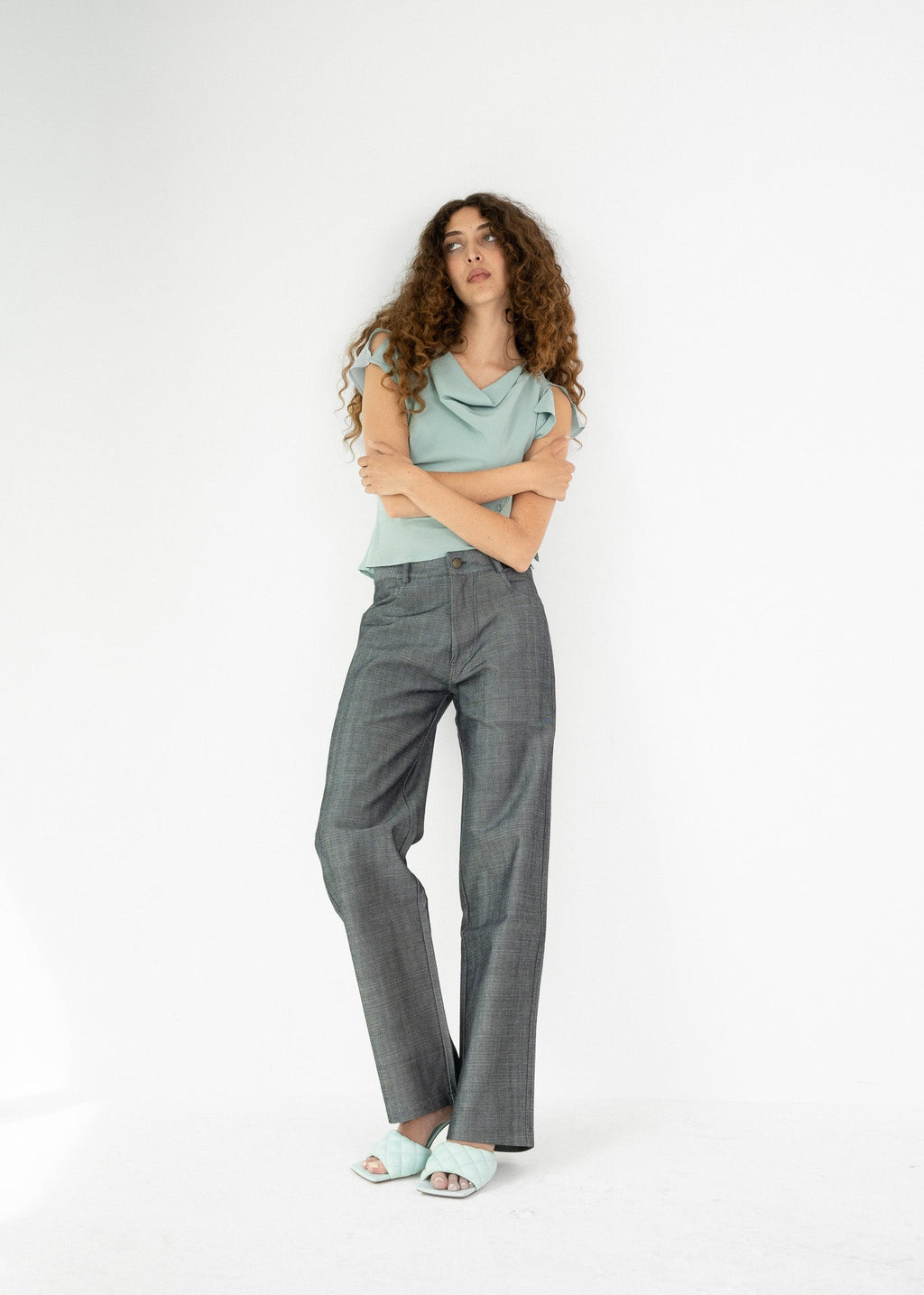 Unisex Vienna Blue Grey Jeans
