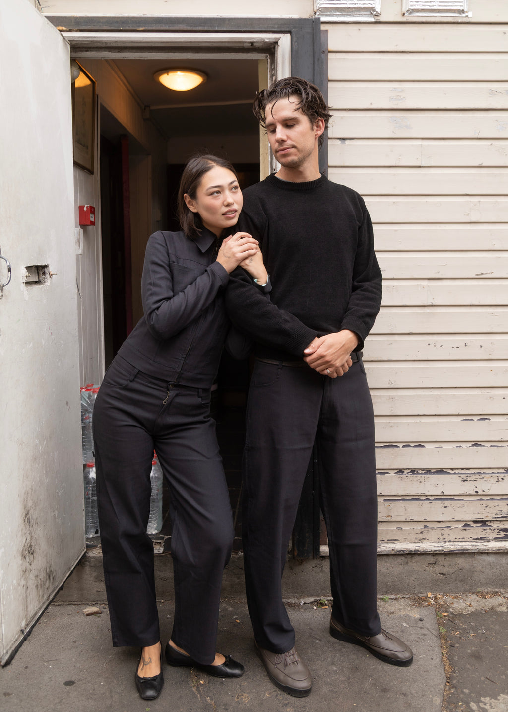 Unisex Vienna Black Needlecord Cotton Trousers