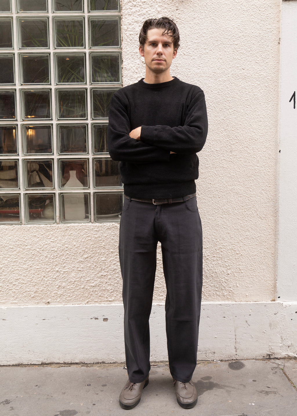 Unisex Vienna Black Needlecord Cotton Trousers