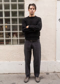 Unisex Vienna Black Needlecord Cotton Trousers