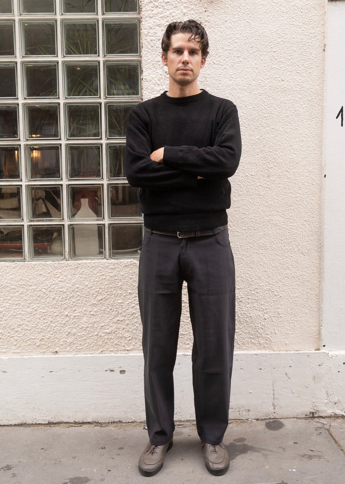 Unisex Vienna Black Needlecord Cotton Trousers