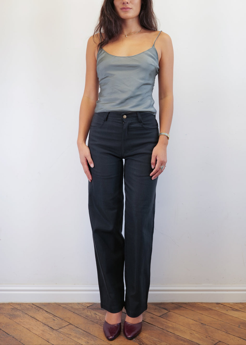 Unisex Vienna Black Needlecord Cotton Trousers