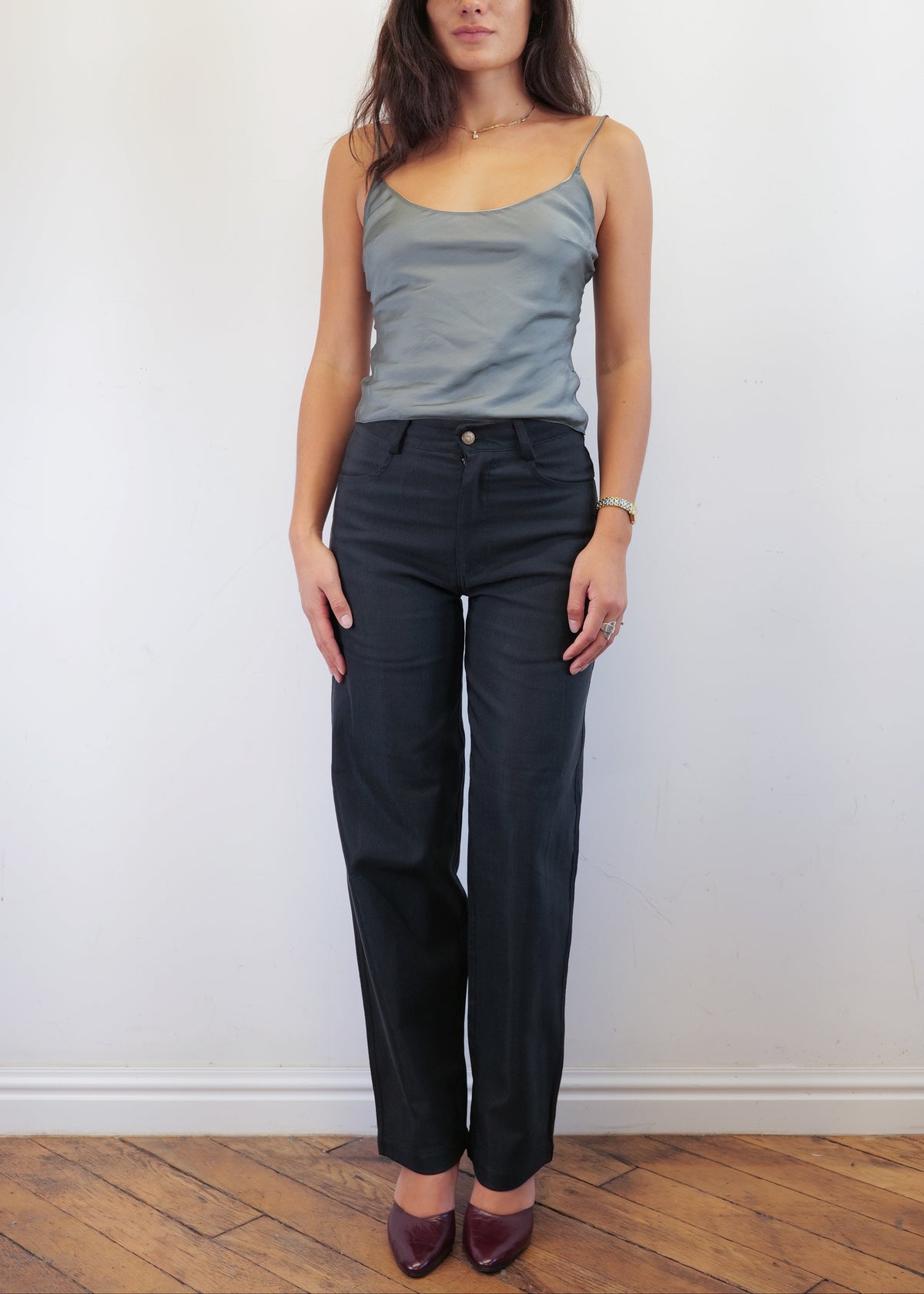 Unisex Vienna Black Needlecord Cotton Trousers