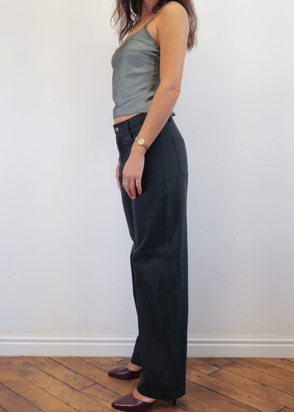 Unisex Vienna Black Needlecord Cotton Trousers
