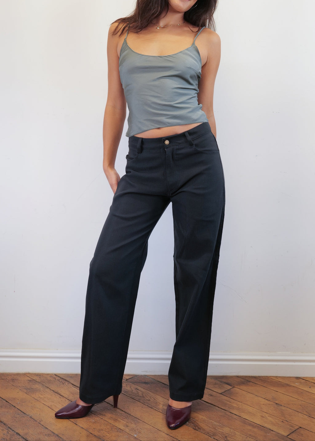 Unisex Vienna Black Needlecord Cotton Trousers