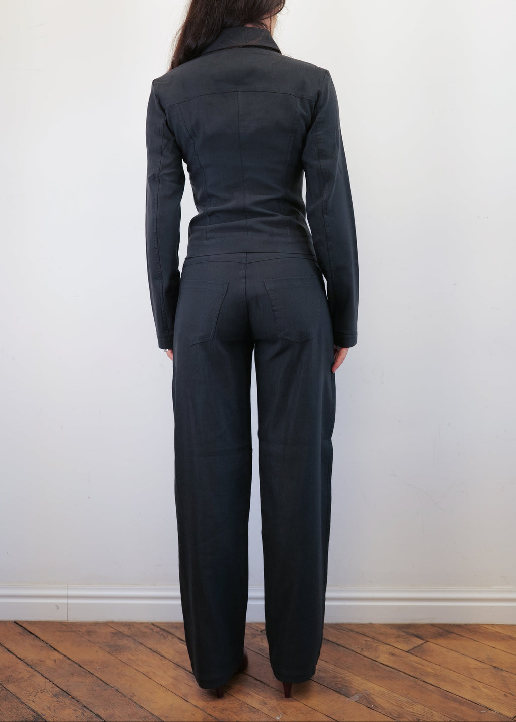 Unisex Vienna Black Needlecord Cotton Trousers