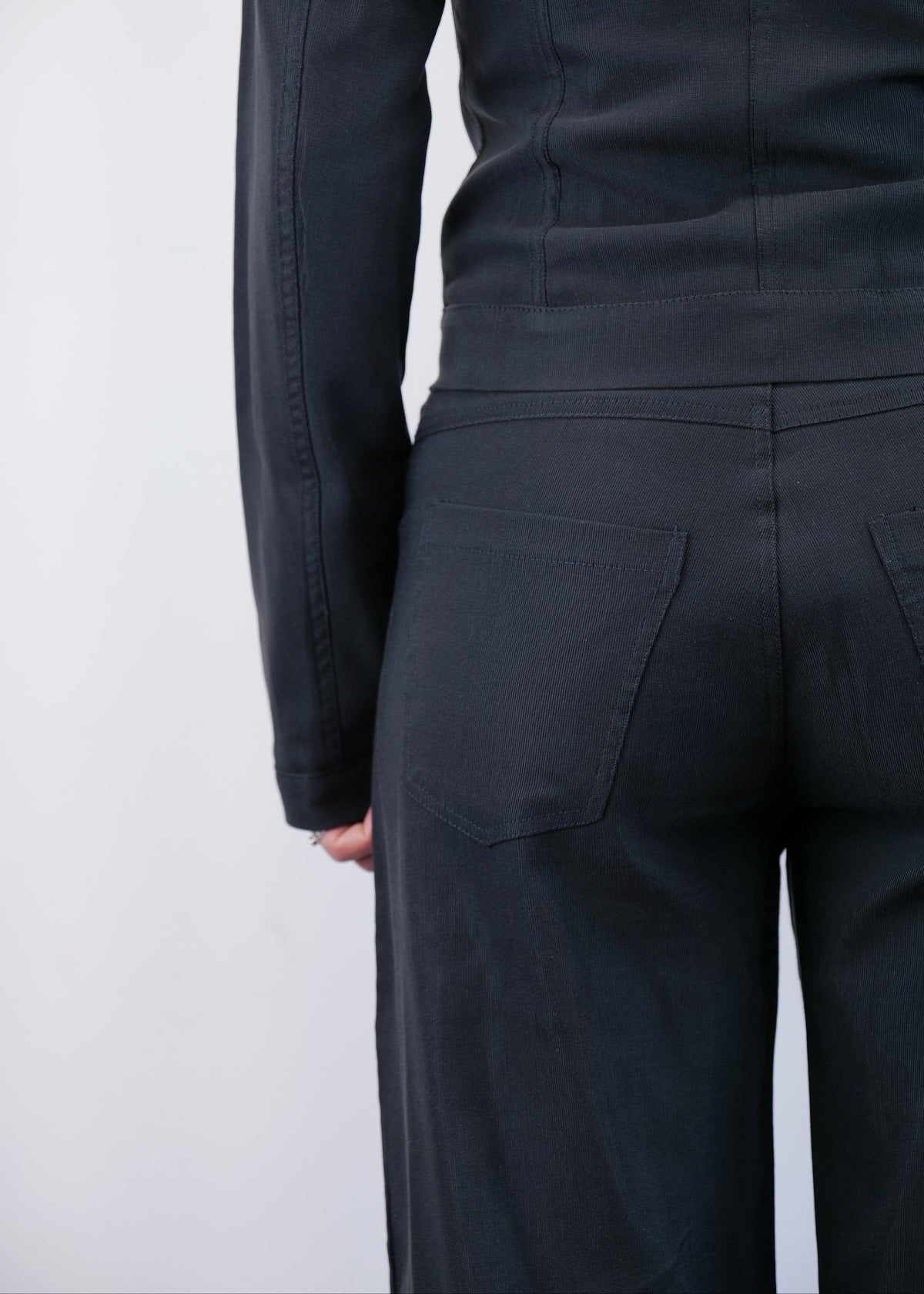 Unisex Vienna Black Needlecord Cotton Trousers